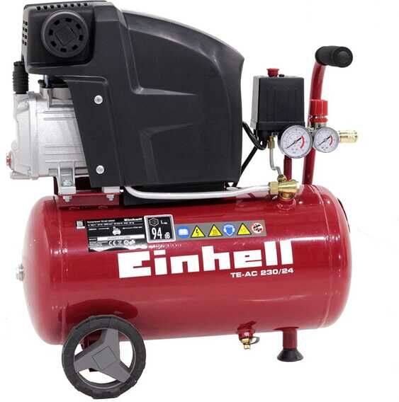 Einhell TE-AC 230/24 - Compressore aria elettrico carrellato - motore 2 HP - 24 lt