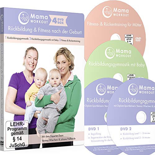 Peter Brose - MamaWORKOUT - Rückbildung & Fitness nach der Geburt - 4-DVD-Box zum Sparpreis ++ 1. Rückbildungsgymnastik (neue Version) ++ 2. Rückbildungsgymnastik ... für Mütter ++ von Expertin Verena Wiechers - Preis vom 09.10.2026 07:28:09 h