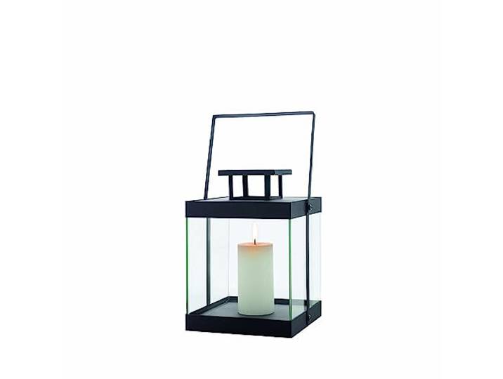 blomus -FINCA- Laterne S aus pulverbeschichtetem Metall, Windlicht, exklusive Optik, modernes Wohnaccessoire, stimmungsvolle Atmosphäre, Indoor-Nutzung (H / B / T: 29,5 x 22 x 22 cm, Schwarz, 63686)