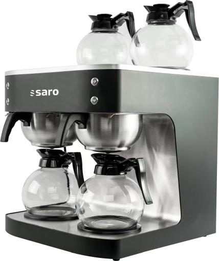 Saro Kaffeemaschine S48T - 2 Brühsysteme, 4 Glaskannen, schnelle Brühzeit, einfache Bedienung