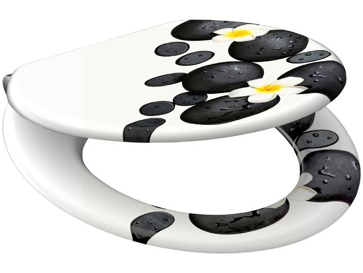 WC-Sitz SCHÜTTE STONE DECORATION , bunt (motiv), B:37,5cm H:5,5cm L:43,5cm, MDF - Mitteldichte Holzfaserplatte, WC-Sitze, WC-Sitz, Toilettendeckel, mit Absenkautomatik