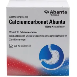 CALCIUMCARBONAT ABANTA 500 mg Kautabletten 200 St