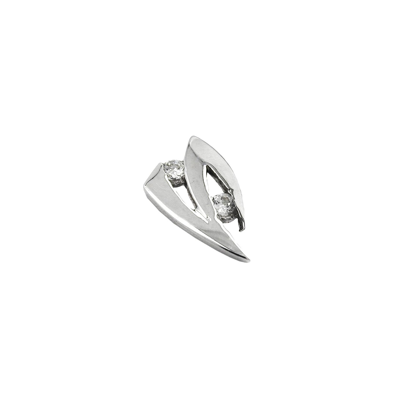 Gallay Anhänger 10x6mm mit Zirkonias 9Kt Weißgold