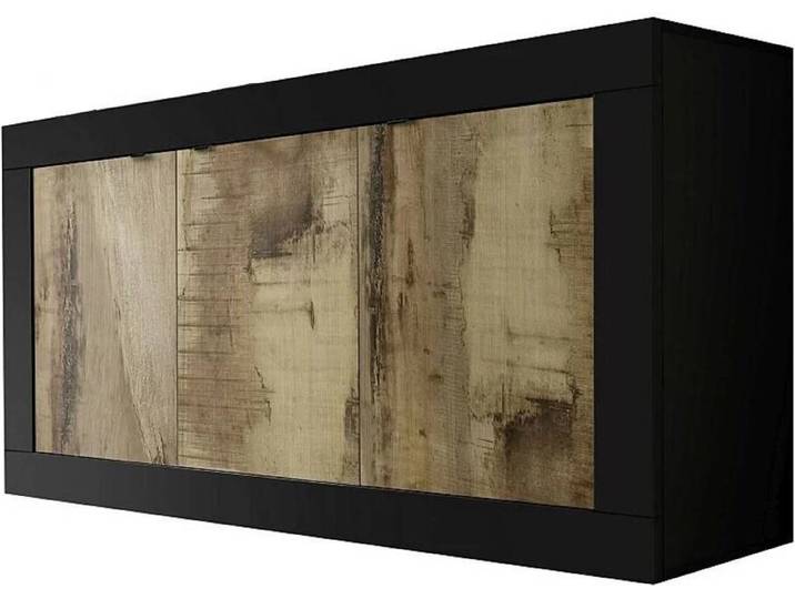 Industriales Sideboard Küche Wohnbereich, 3 Türen, Holz, 160cm Modis NP Basic