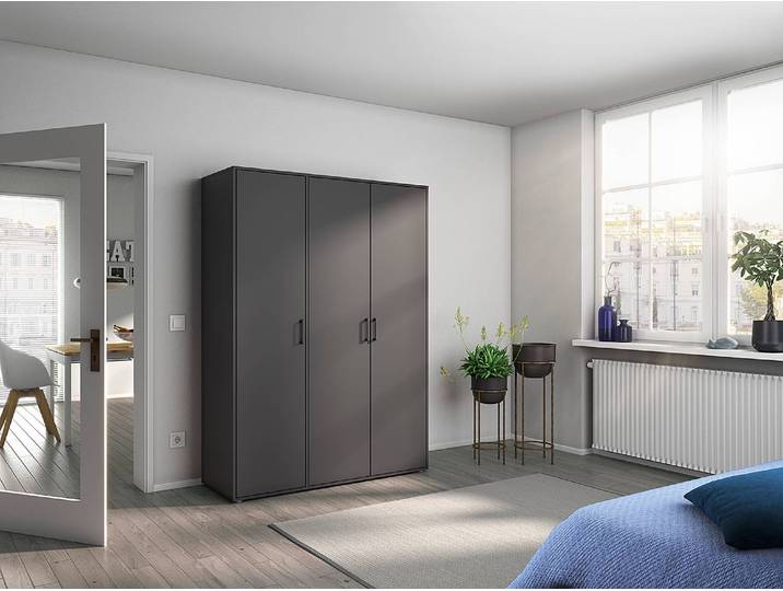 Drehtürenschrank Voyager 140cm Grau/Graumetallic Basic