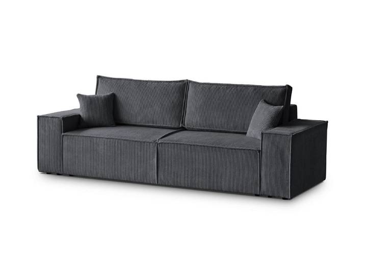 MOEBLO Sofa GENUA, – Stilvolles Design, Schlaffunktion und Stauraum für Ihr Zuhause, Couch Polstermöbel Sitzmöbel Wohnzimmermöbel 3-Sitzer-Sofa Stoffsofa, Haustierfreundlicher Stoff, robuste Konstruktion, -(BxHxT):257x85x102 cm