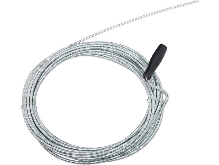 Spirale de débouchage Relaxdays 10 m\, débouchage mécanique\, spirale pour WC\, douche\, lavabo\, Ø 5 mm\, argent