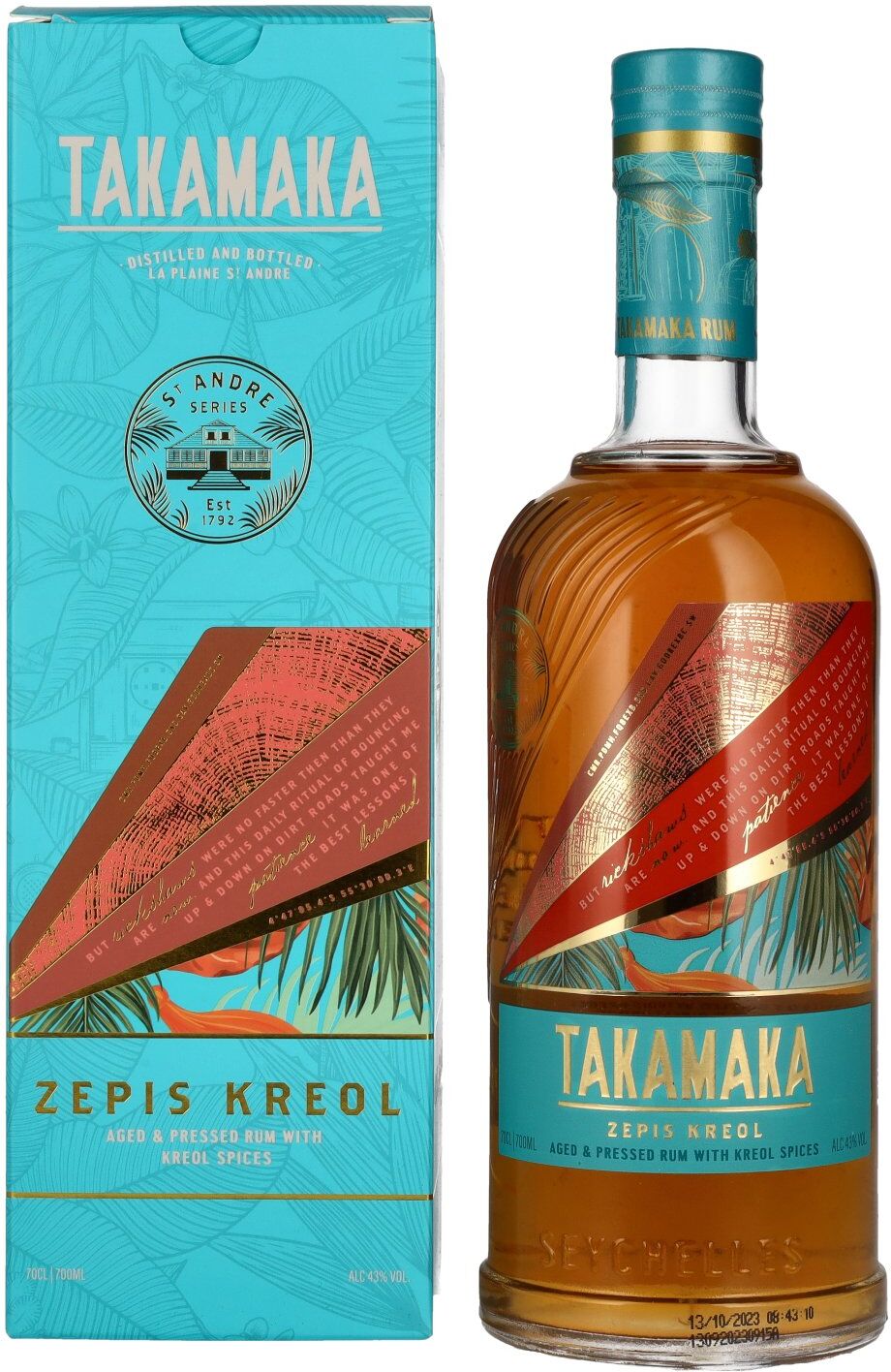 Takamaka Rum Takamaka ZEPIS KREOL Rum 43% Vol. 0,7l in Geschenkbox