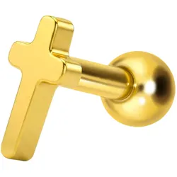 Titan Ohrpiercing mit Innengewinde KREUZ