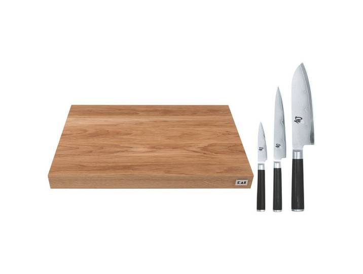 KAI Messer-Set Shun Set Kochmesser + Schneidbrett (Spar-Set, 4-tlg)