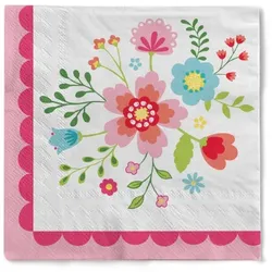 Cocktail-Serviette "Abelia" (Sommerblumen) aus Tissue 3-lagig, 25 x 25 cm, 20 Stück