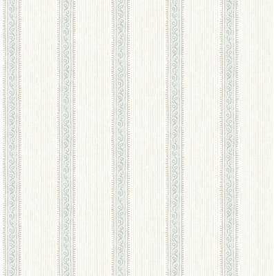 Chesapeake Mandevilla Light Blue Vine Stripe Wallpaper