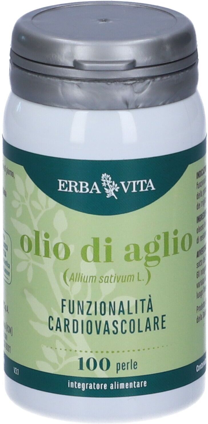 Olio di Aglio, Erba Vita, Integratore in Perle, 100 Perle, Cardiovascolare e Metabolismo
