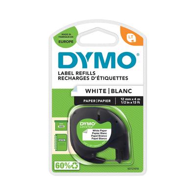 DYMO Original Schriftband für LetraTag, Papier 12mm breite schwarz auf weiss S0721510