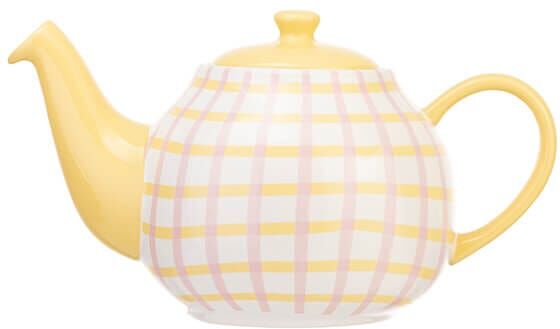 Siip Gingham 6 Cup Teapot Pink