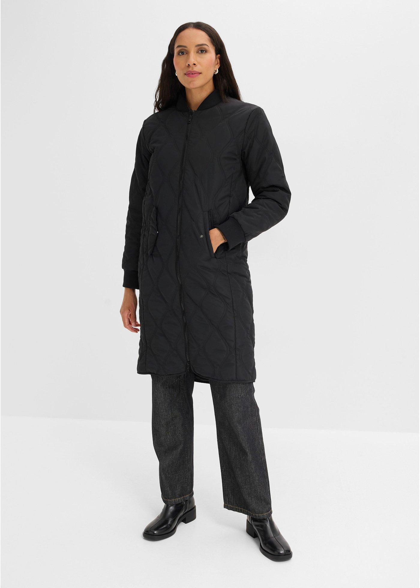 bonprix Ultraleichter Steppmantel, schwarz, Gr.52, Ultraleichter Steppmantel