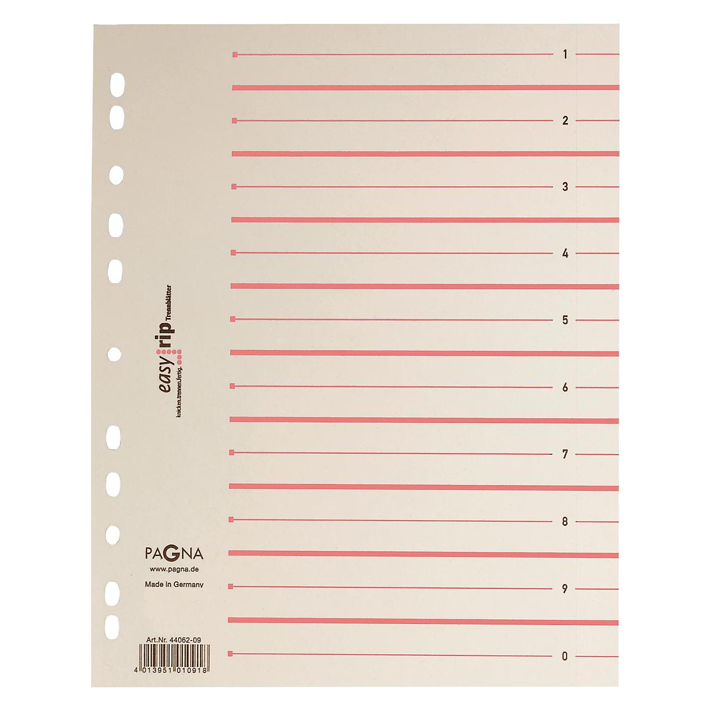 Pagna Trennblätter Easy Rip 1-0 beige, 100 St. (44063-01)