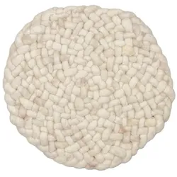 Paulig Teppiche Handweb Teppich Salsa Jamaica Ø 130 cm Schurwolle Beige Natur