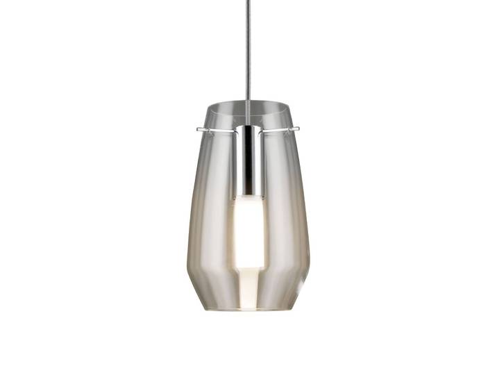 Paulmann Lampenschirm Vento, klar, Ø 17 cm, Glas Vento, klar / transparent, für Wohn- / Esszimmer, Glas, Modern