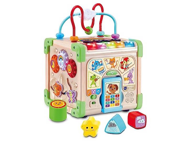 VTech Holz-Spielwürfel Interaktiv - FSC-Zertifiziert, 12-36 Monate
