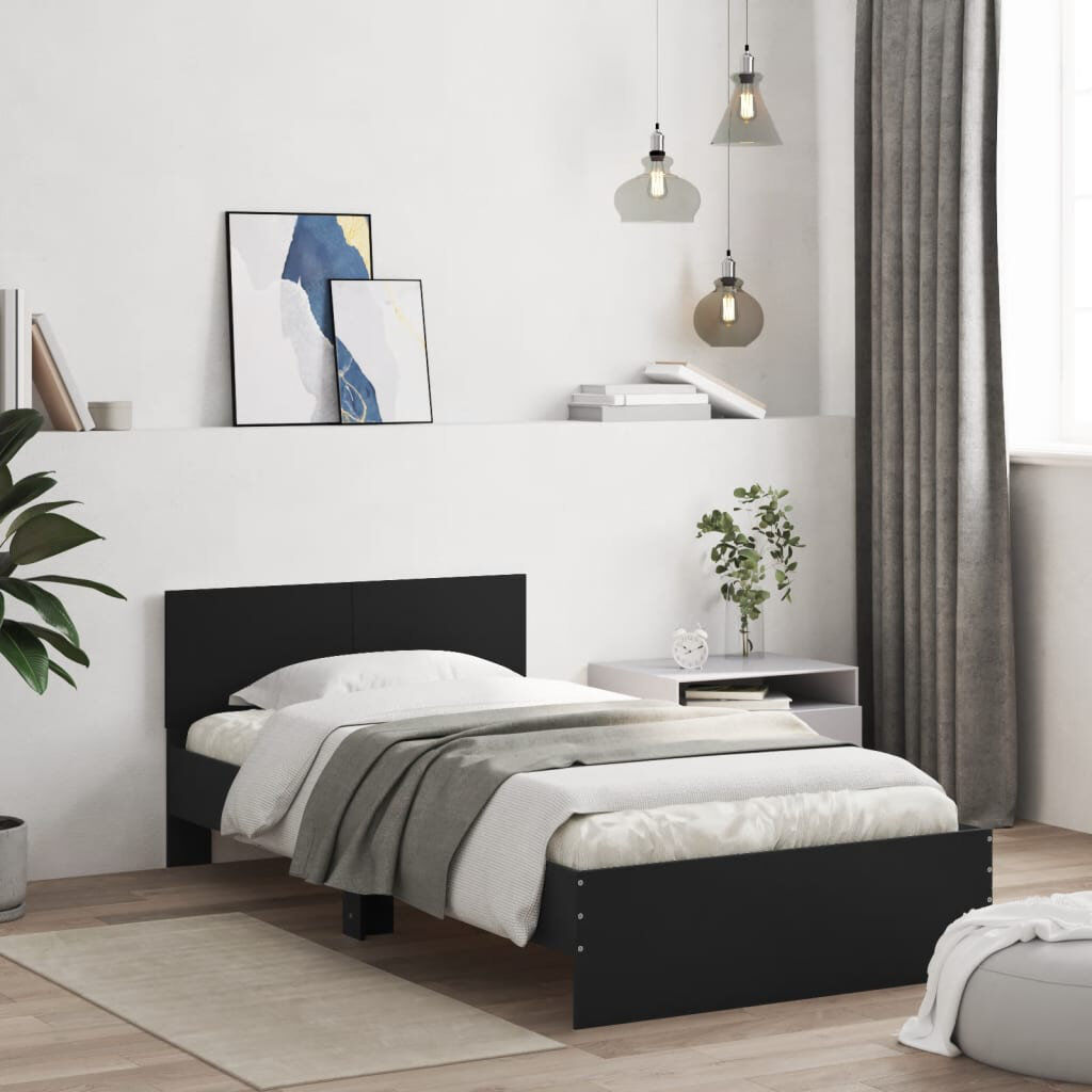 vidaXL Bed Frame Black 100 x 200 cm
