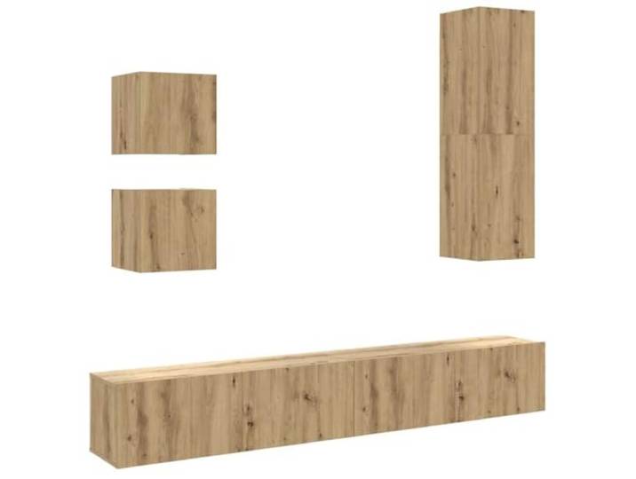 GHVBNMF 5-TLG. TV-Lowboard Set Wandmontage Holzwerkstoff Artisan-Eiche Flexibles 5-teiliges Hängeboard Set aus Holzwerkstoff für Wohnzimmer und Jugendzimmer mit viel Stauraum.