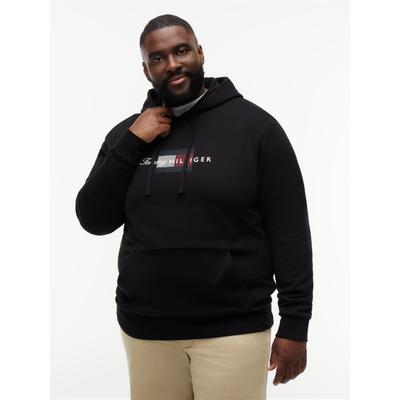 Hoodie "BT-SCRIPT FLAG", Herren, Gr. XXL, schwarz, Sweatware, Obermaterial: 100% Baumwolle, TOMMY HILFIGER BIG & TALL, normal normal, Rippbündchen, Sweatshirts Hoodie, Große Größen