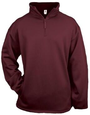 Badger Sport 1480 Perf. Fleece 1/ 4 Zip T-Shirt in Maroon size XL   Polyester BG1480, 148000