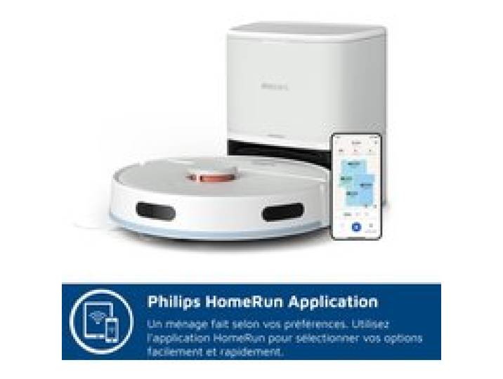 Aspirateur robot laveur avec station - PHILIPS - XU2100/25 - Série 2000 - 6000 Pa - ≤ 66 dB - Blanc