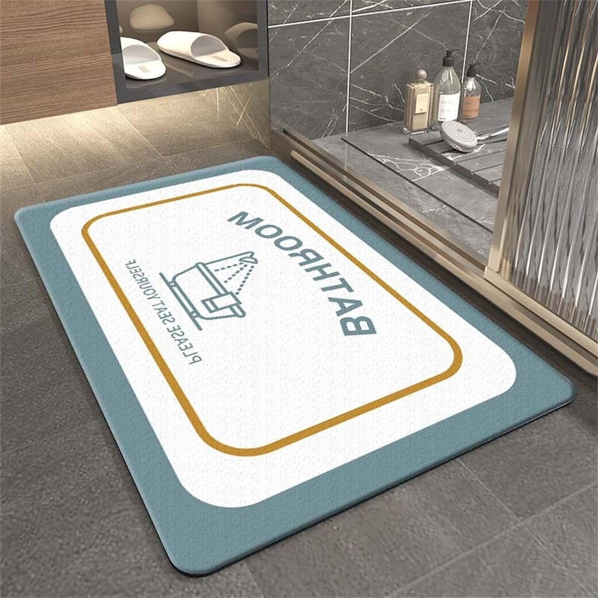 Kiezelgoer Badmat Grijs - Antislip Douchemat - 50 x 80 cm