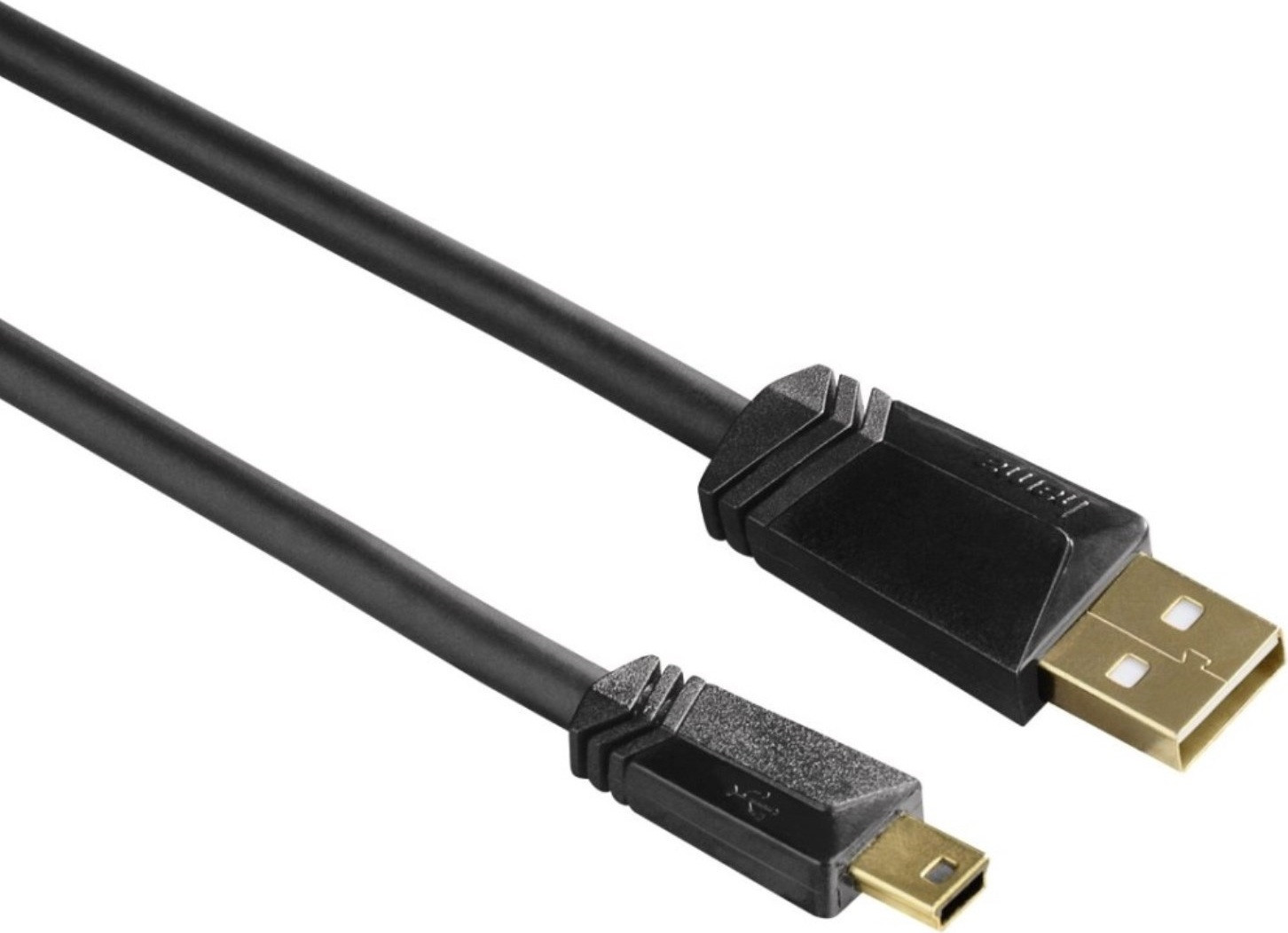 Hama USB-aansluitkabel Type A naar Mini B, 1,5 meter, zwart, verguld