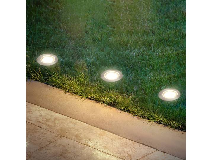 Briloner LED-Einbauspot 3914032 IP67 12V 3xStarterset 4,5cm Edelstahl, alu / grau / zink, Edelstahl, Modern