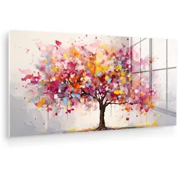 ACRYLGLASBILD Aquarell - Baum - Kunst - Abstrakt 120x60 cm