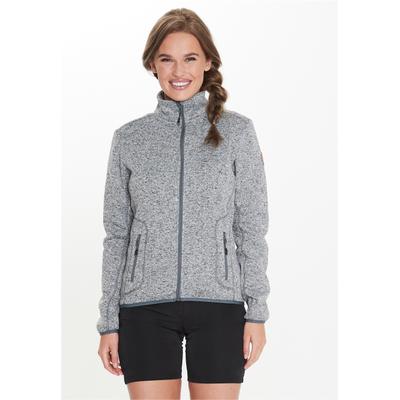 Fleecejacke WHISTLER "SAMANI", Damen, Gr. 40, grau (hellgrau), 100% Polyester, meliert, normal, hoch geschlossener Ausschnitt, Jacken Fleecejacke, aus schnell trocknendem Funktionsmaterial