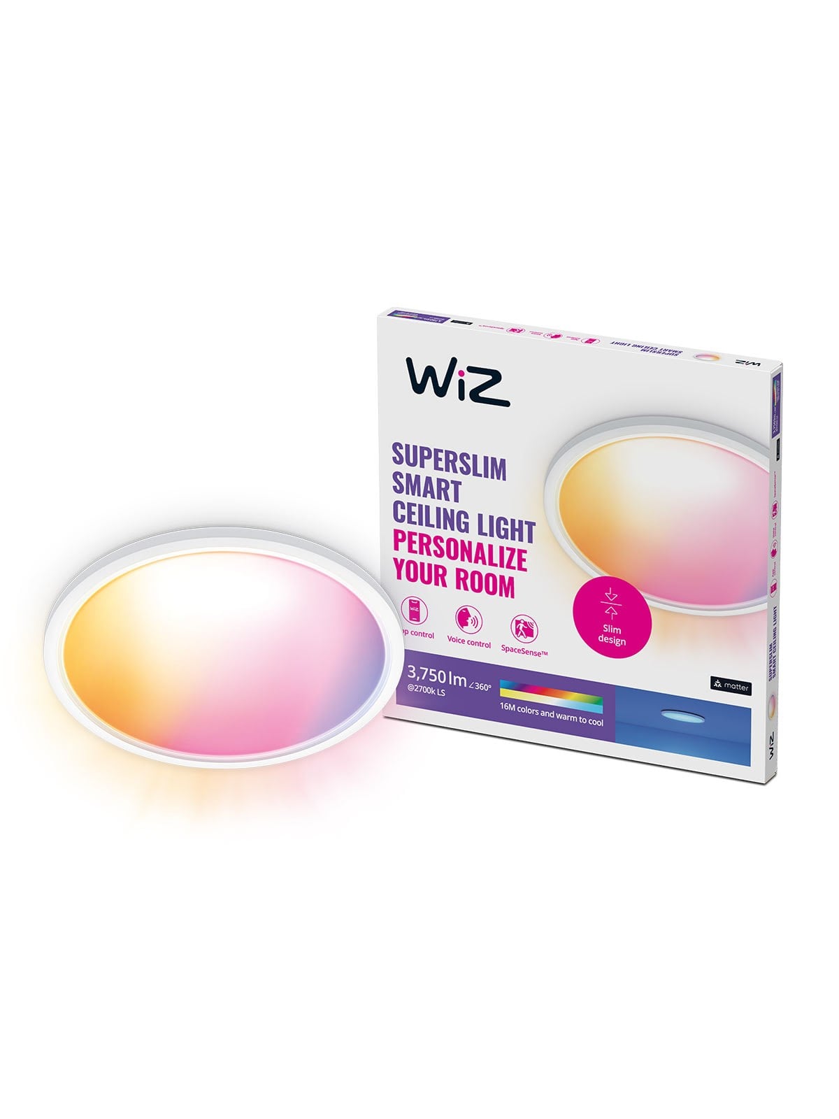 WiZ SuperSlim Deckenleuchte - 32 W - RGB - weiß