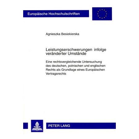Peter Lang Leistungserschwerungen infolge veränderter Umstände (Deutsch, Softcover, Agnieszka Besiekierska) (56032468)