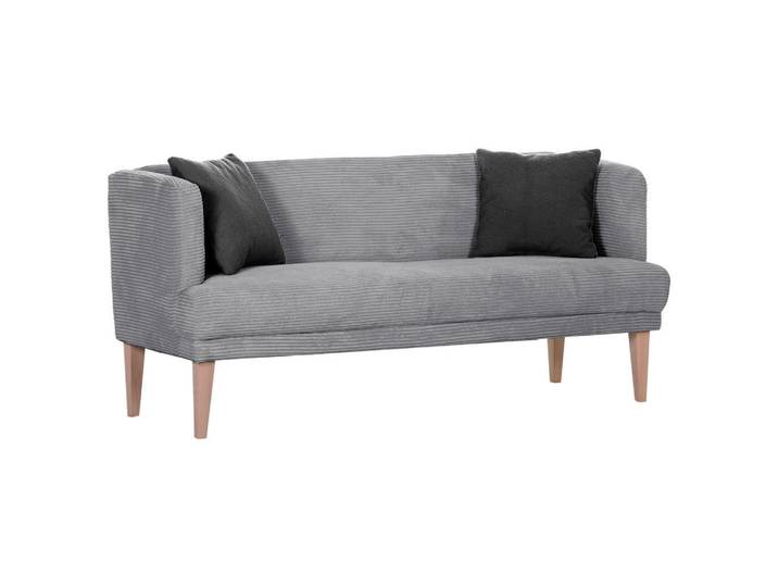 Landscape Sitzbank, Anthrazit, Eiche, Hellgrau, Holz, massiv, 2-Sitzer, 170x83x70 cm, Stoffauswahl, Esszimmer, Bänke, Sitzbänke