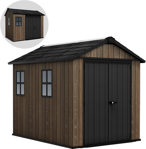 Keter Signature Walnut 759/975 - Casetta da giardino - Con finestre - 230x287x246 cm