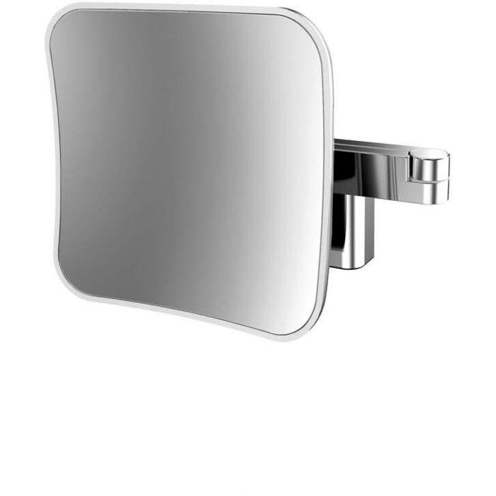 Emco evo LED-Rasier-/Kosmetikspiegel 109508050 chrom, Vergrößerung 5-fach, 209 mm, 2-armig, eckig, lightsystem