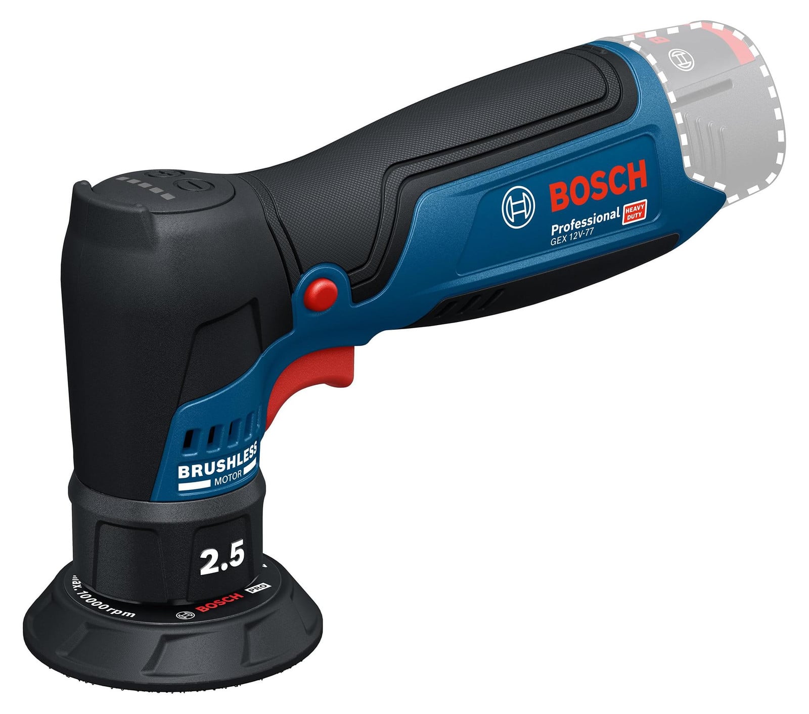 Bosch Professional GEX 12V-77 Accu Excentrische Schuurmachine - 77 mm - 3.000 – 8.000 rpm