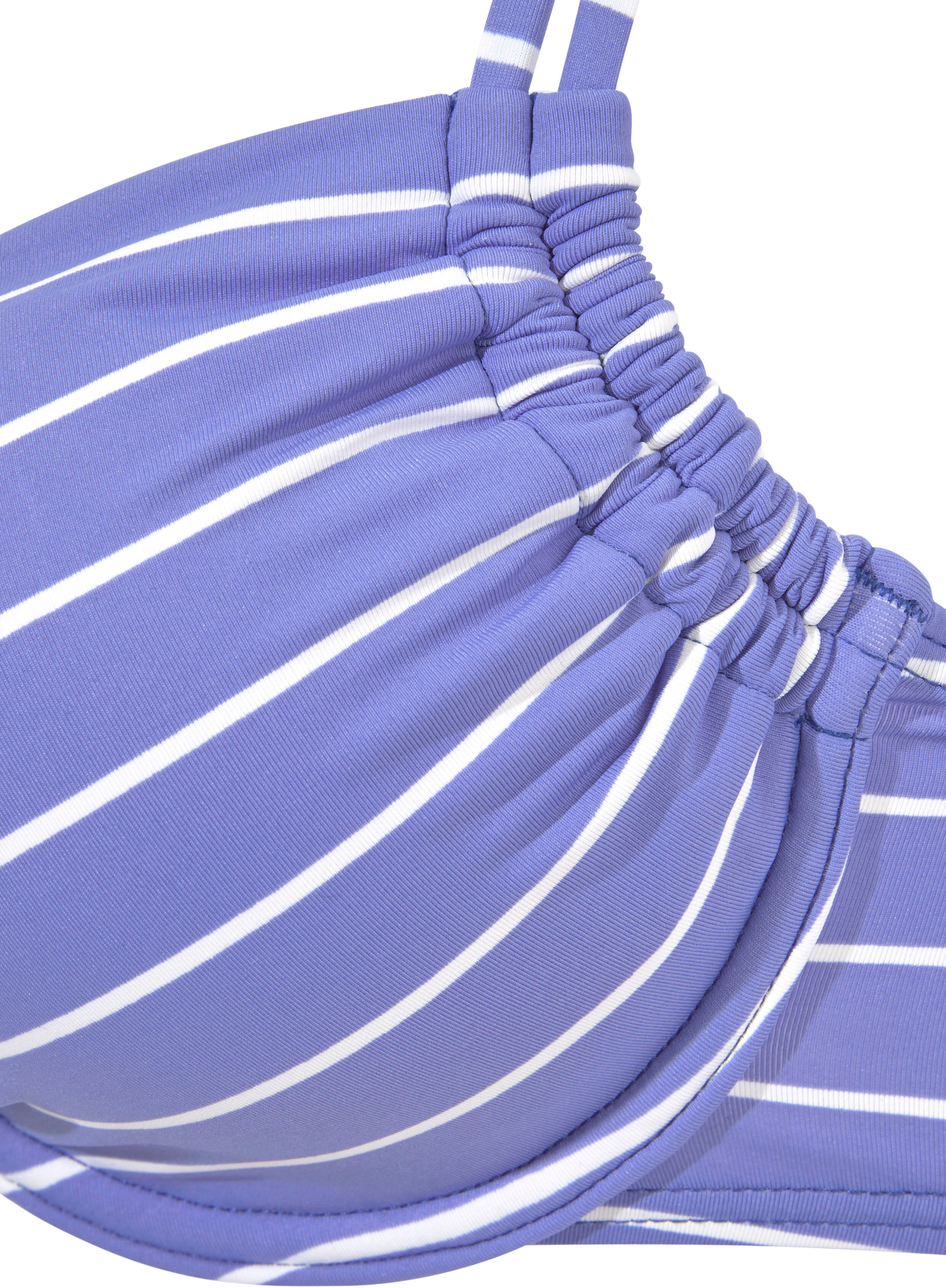 Bügel-Bikini VIVANCE, Damen, Gr. 38, Cup E, blau (blau, creme), Recycling-Polyamid, gestreift, Bikini-Sets Bügel-Bikini, im Steifen-Design