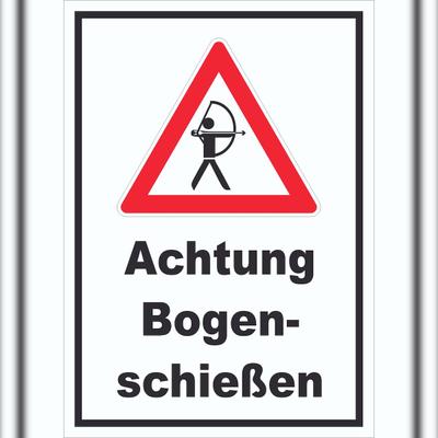 HB-Druck Achtung Bogenschießen Schild A0 (841x1189mm)
