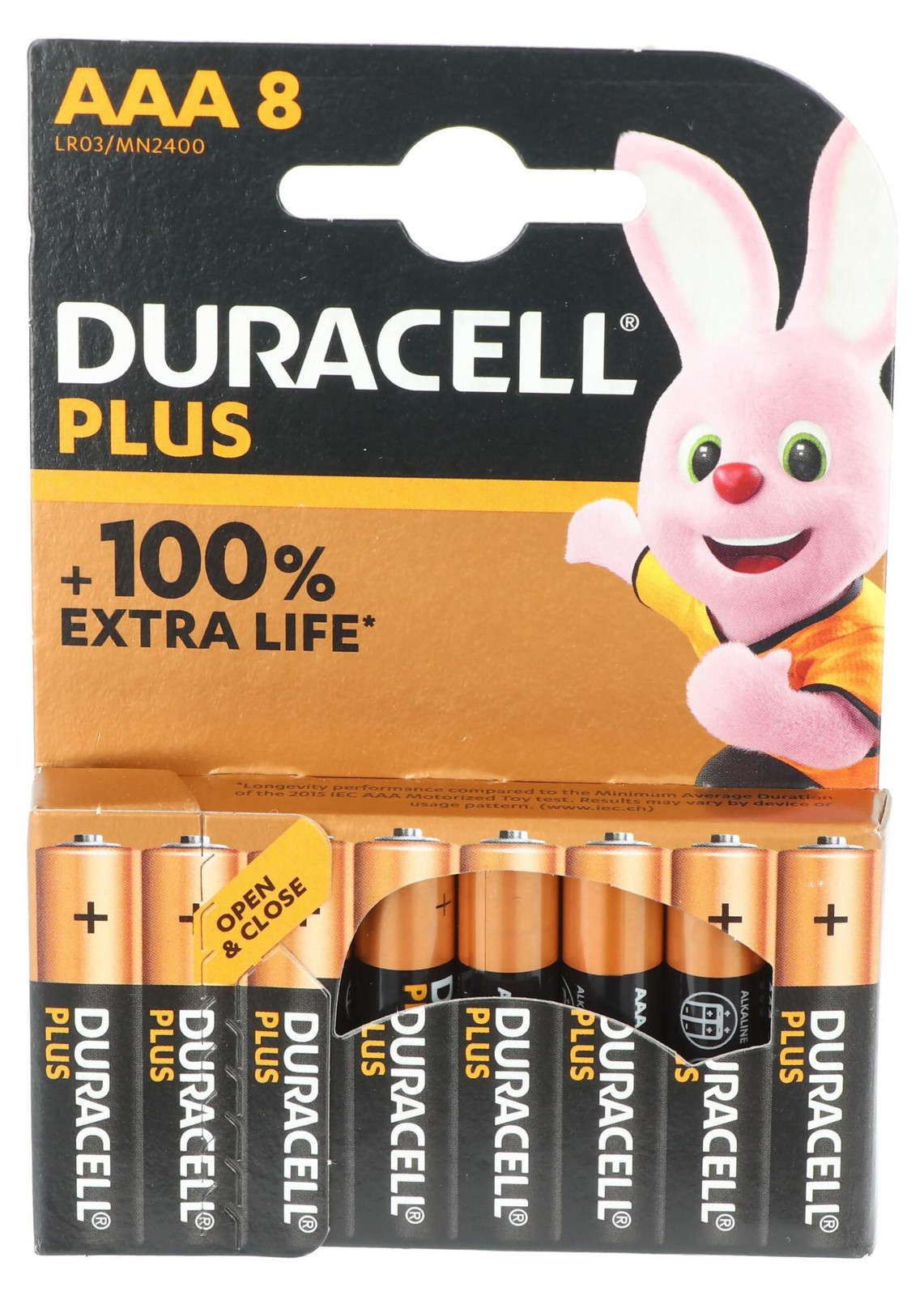 Duracell MN2400 Plus Micro batterij 1,5V, verpakking van 8 stuks
