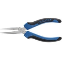 Flachrundzange mit Schneide, 160mm, Greifzange blau/schwarz, 2-Komponentengriff, gezahnt, gerade Form