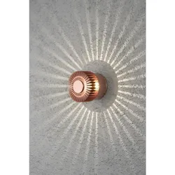 Konstsmide HighPower LED Außen-Wandleuchte MONZA, mit Seiten-Effekt , 3W 3000K 160lm, Kupfer anodisiert, Massiv-Aluminium KON-7900-900