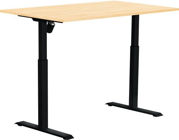 Sun-Flex I Hæve-Sænkebord, 140x80, Sort/birk