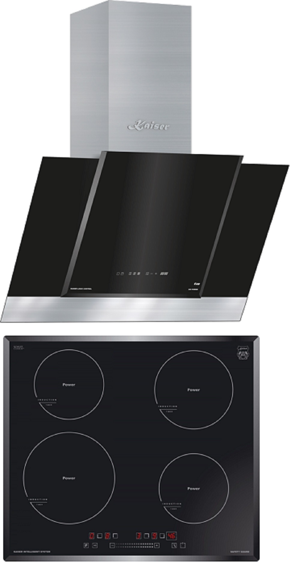 Kaiser Dunstabzugshaube AT 8438 F ECO 80 cm + KCT 6705 FI Induktions-Kochfeld