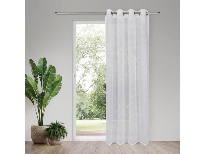 Gardine Eleonora , weiss (sanftes weiß), B:140cm H:245cm, Polyester, HOME LIVING BY GERSTER, Gardinen, Gardine, SB-Ösenschal Eleonora