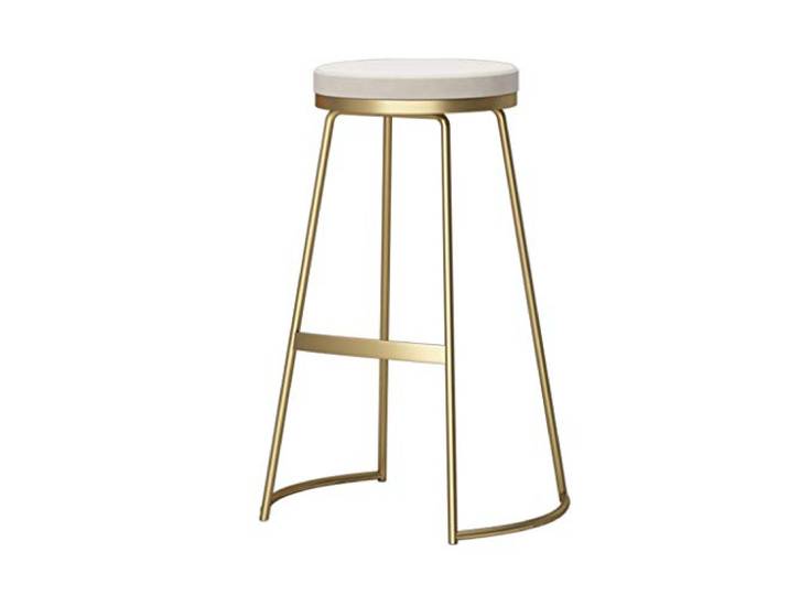 Hohe Hocker Frühstück Küche Theke Barhocker Samt Sitz Barstuhl Tresenhocker Gold Beine Barstühle Ergonomische Rückenlehne Hochstuhl für Pub Coffee Home Dinning Küche