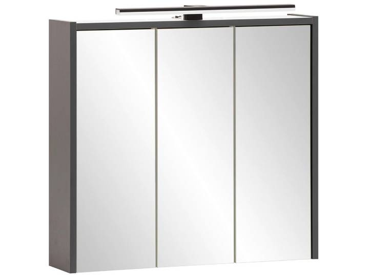 Stylife Spiegelschrank Katta, Anthrazit, Glas, 6 Fächer, 65x62.7x16 cm, Made in Germany, Badezimmer, Badmöbelsets & Badmöbelserien, Badmöbelserien